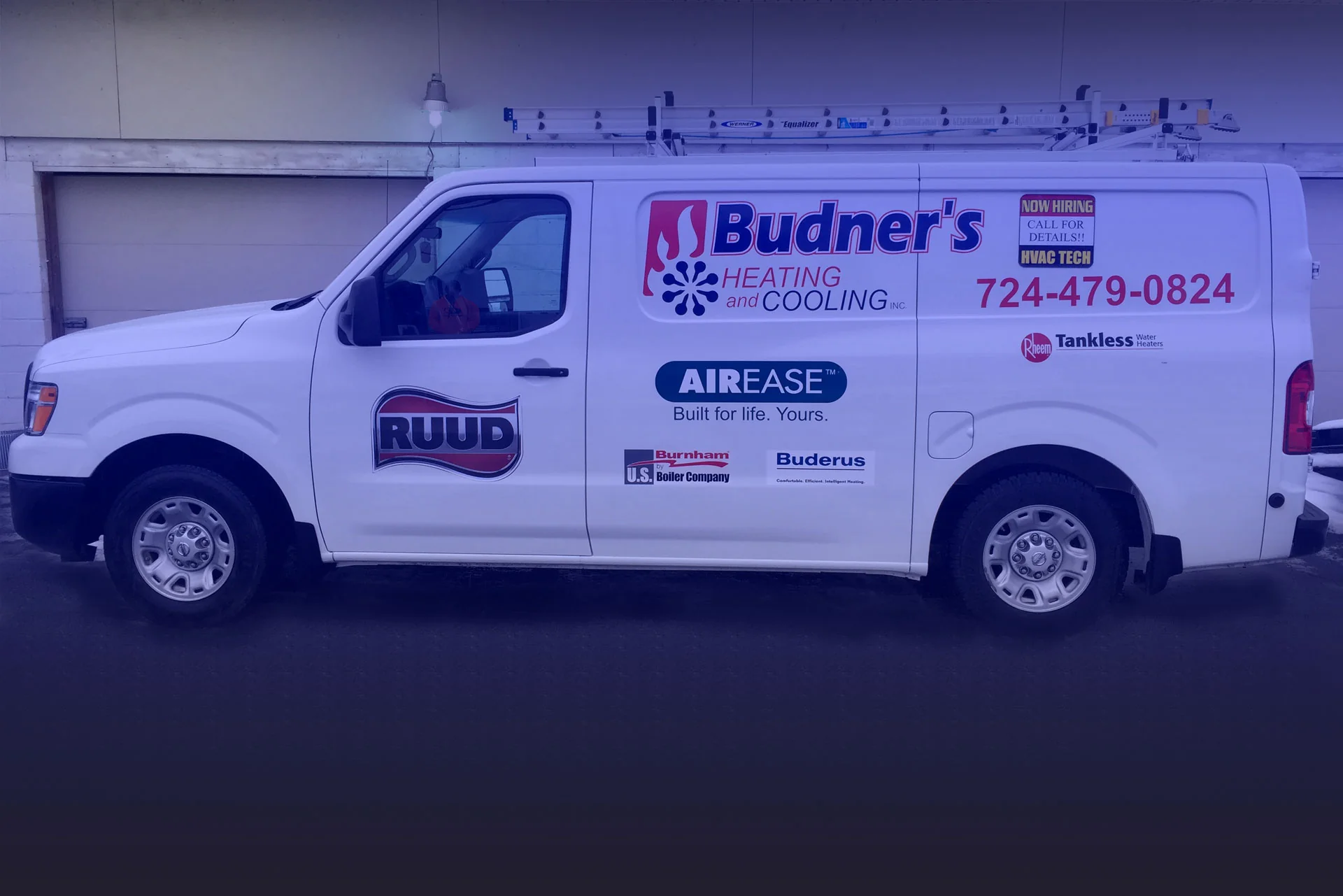 Budner’s Heating & Cooling service van